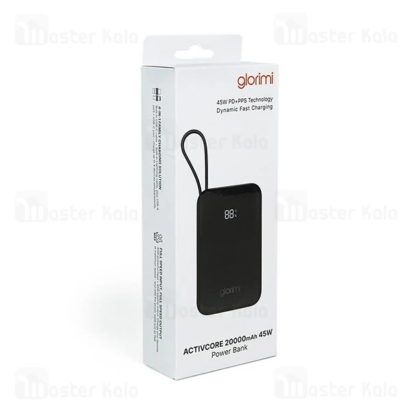 پاوربانک 20000 شیائومی گلوریمی Glorimi Activecore توان 45 وات با کابل متصل