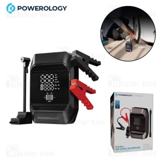 پاوربانک 10000 و کمپرسور باد و جامپ استارتر خودرو پاورولوژی Powerology PWKF03MBK