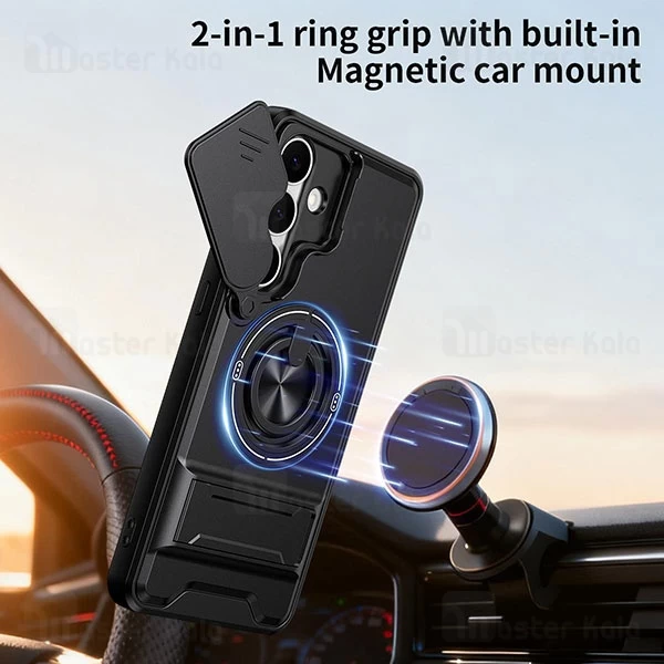 قاب ضد ضربه مگنتی Samsung Galaxy S25 FE Magnetic Multifunctional Case دارای محافظ دوربین