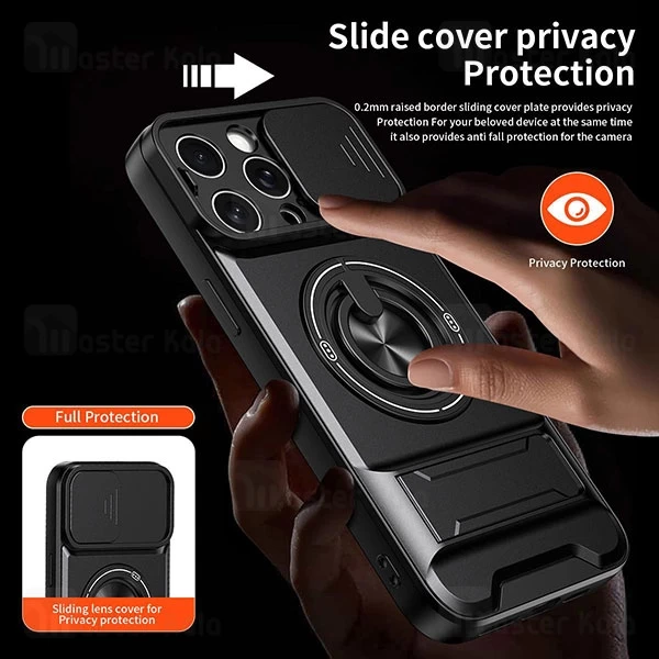 قاب ضد ضربه مگنتی Apple iPhone 15 Pro Max Magnetic Multifunctional Case دارای محافظ دوربین
