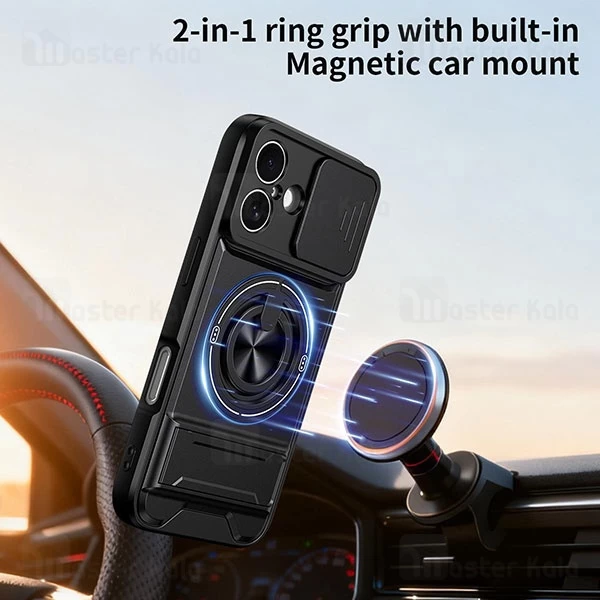 قاب ضد ضربه مگنتی Apple iPhone 17 Magnetic Multifunctional Case دارای محافظ دوربین