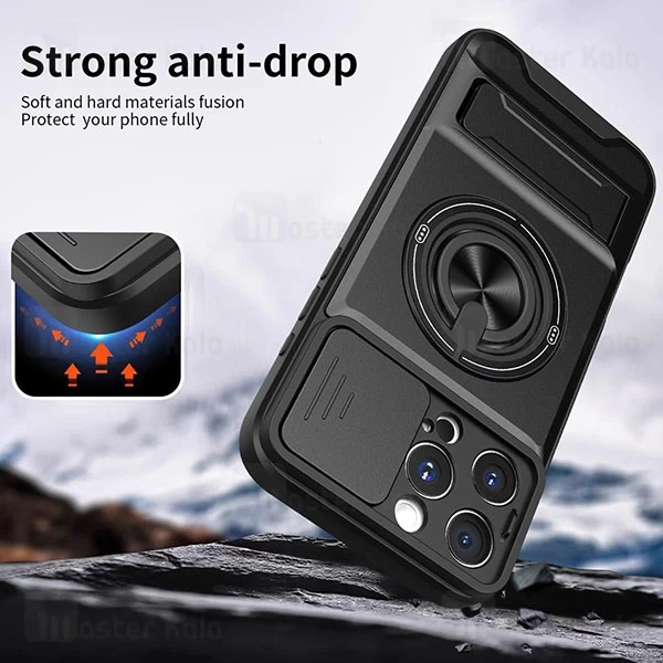 قاب ضد ضربه مگنتی Apple iPhone 16 Pro Magnetic Multifunctional Case دارای محافظ دوربین