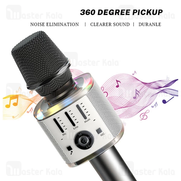 میکروفون کارائوکه و میکروفون بی سیم یسیدو Yesido KR10 رم خور