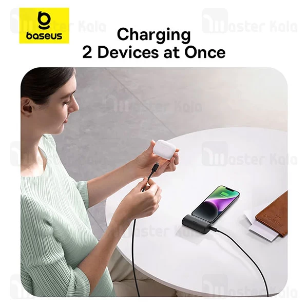پاوربانک 5000 بیسوس Baseus P10068307113 توان 20 وات همراه با کانکتور لایتنینگ