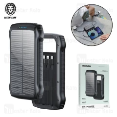 پاوربانک خورشیدی 20000 گرین لاین Green Lion Solar Force GNSOLF20PBBK توان 22.5 وات و کابل متصل