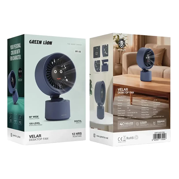 پنکه رومیزی شارژی گرین لاین Green Lion Velar GNPF16VELFNWH