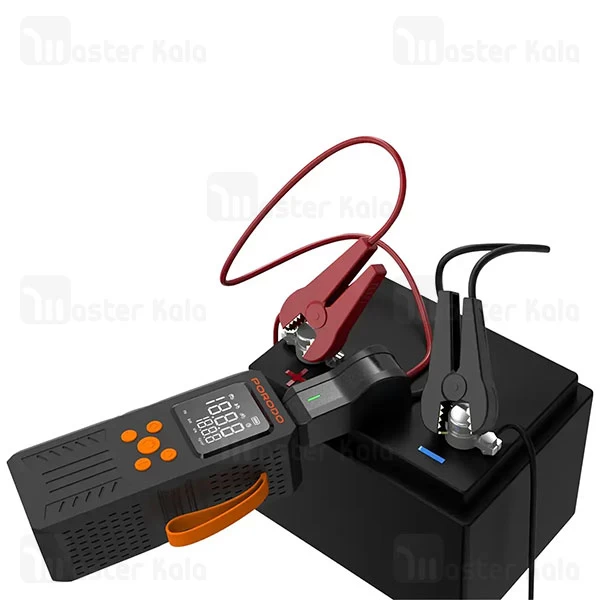 پاوربانک 15200 و کمپرسور باد و جامپ استارتر خودرو پرودو Porodo 4-In-1 Multi-Tool PD15KJSPBK