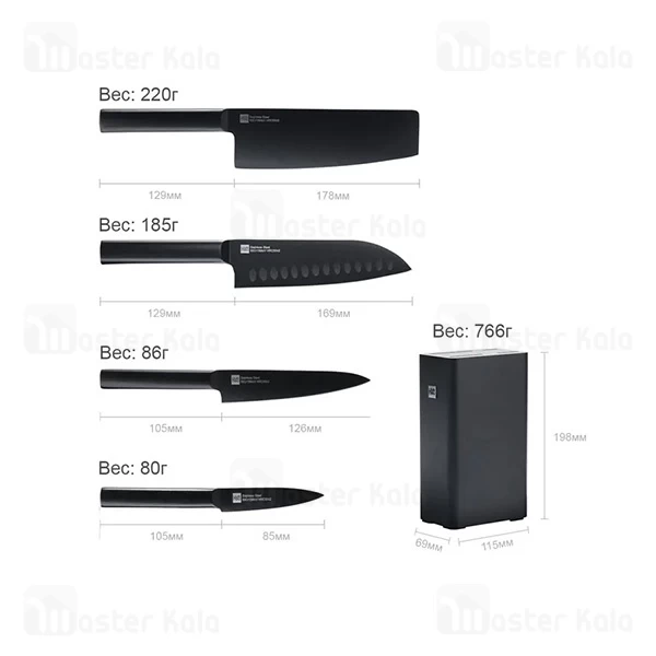 ست 5 عددی چاقو سرامیکی شیائومی Xiaomi HuoHou Cool Non Stick HU0076