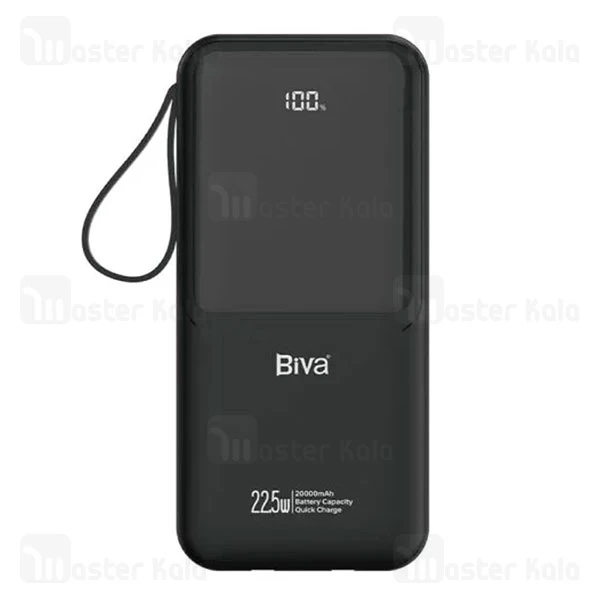 پاوربانک 20000 بیوا Biva BP-086 Power Bank توان 22.5 وات با کابل متصل