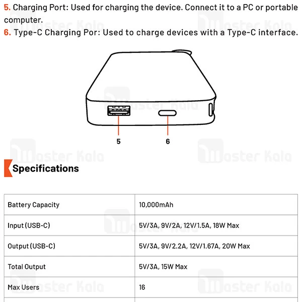 مودم همراه 4G و پاور بانک 10000 پرودو Porodo PDPBFCH087BK