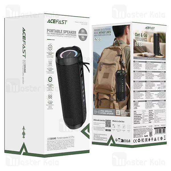 اسپیکر بلوتوث ایس فست ACEFAST K12 Pro توان 30 وات رم و فلش خور