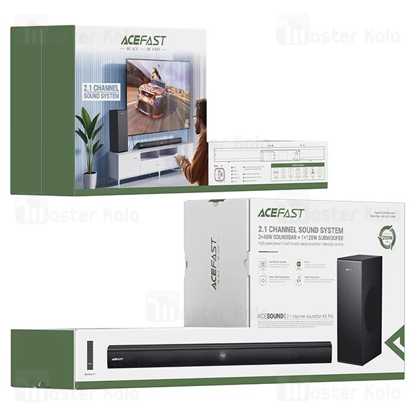 ساندبار ایس فست ACEFAST K6 Pro 2.1 channel sound system توان 200 وات