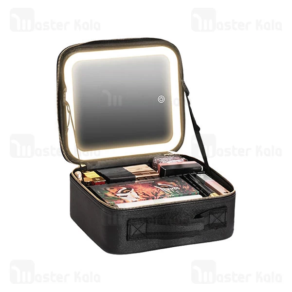 کیف لوازم آرایش آینه دار Green Lion Makeup Organizer GNMAKEORGBK دارای چراغ