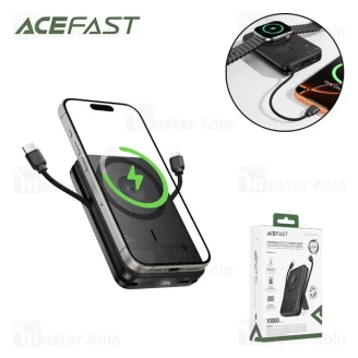 پاوربانک وایرلس 10000 مگ سیف ایس فست ACEFAST M47 توان 22.5 وات همراه با کابل متصل و دارای استند