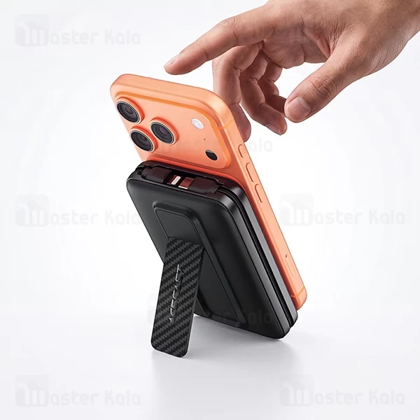 پاوربانک وایرلس 10000 مگ سیف ایس فست ACEFAST M47 توان 22.5 وات همراه با کابل متصل و دارای استند
