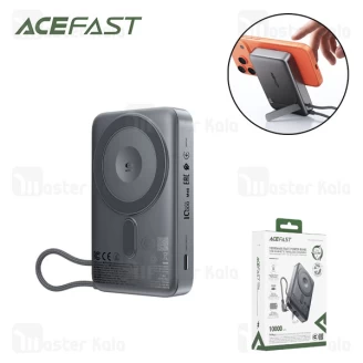 پاوربانک وایرلس 10000 مگ سیف ایس فست ACEFAST M40 توان 22.5 وات همراه با کابل متصل و دارای استند