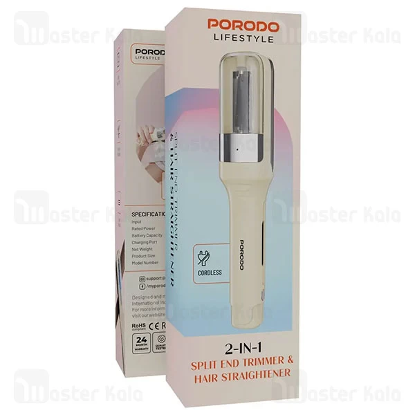 اتو مو و موخوره‌ گیر پرودو Porodo Lifestyle 2-In-1 PDLFSTHSETWH