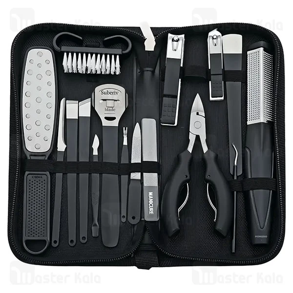 ست 16 عددی مانیکور و پدیکور پرودو Porodo Nail Clipper Set PDLFST8010BK