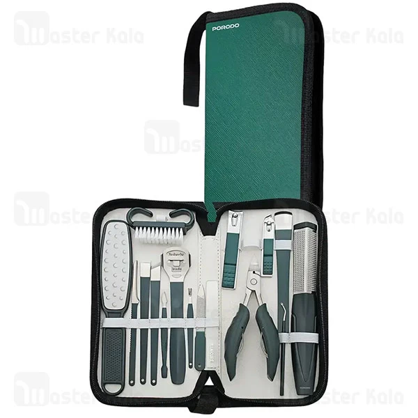 ست 16 عددی مانیکور و پدیکور پرودو Porodo Nail Clipper Set PDLFST8010BK