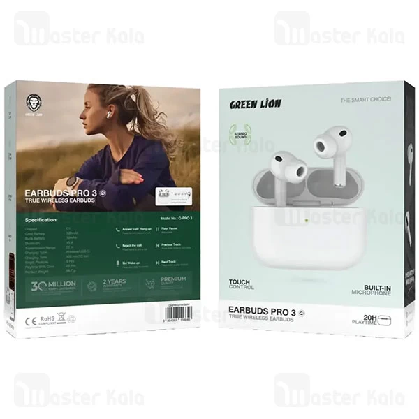 هندزفری بلوتوث گرین لاین Green Lion Earbuds Pro 3 GNCLTNTWS7BK