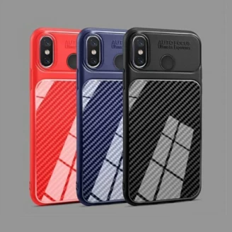 قاب ژله ای طرح چرم فیبر کربنی Xiaomi Mi A2 Lite / Redmi 6 Pro مدل Auto Focus