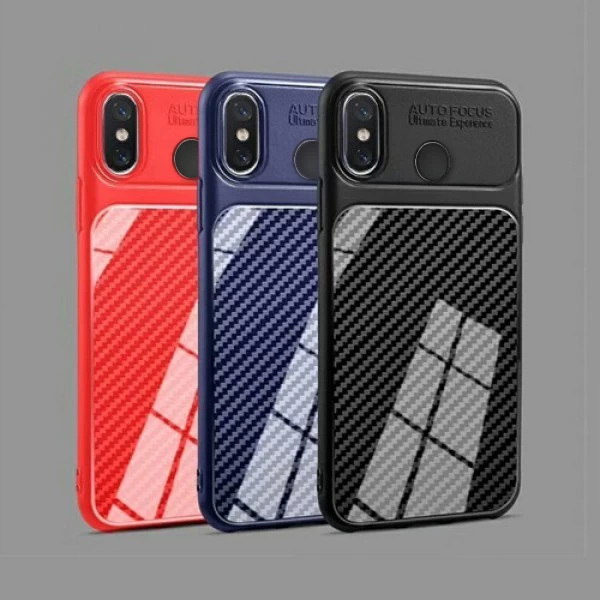 قاب ژله ای طرح چرم فیبر کربنی Xiaomi Mi A2 Lite / Redmi 6 Pro مدل Auto Focus