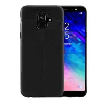 قاب محافظ ژله ای طرح چرم Samsung Galaxy A6 2018 مدل Auto Focus