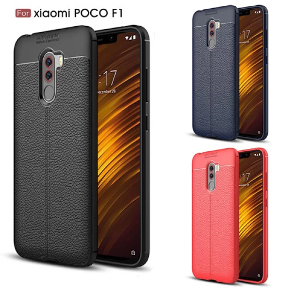 قاب محافظ ژله ای طرح چرم Xiaomi Pocophone F1 / Poco F1 مدل Auto Focus
