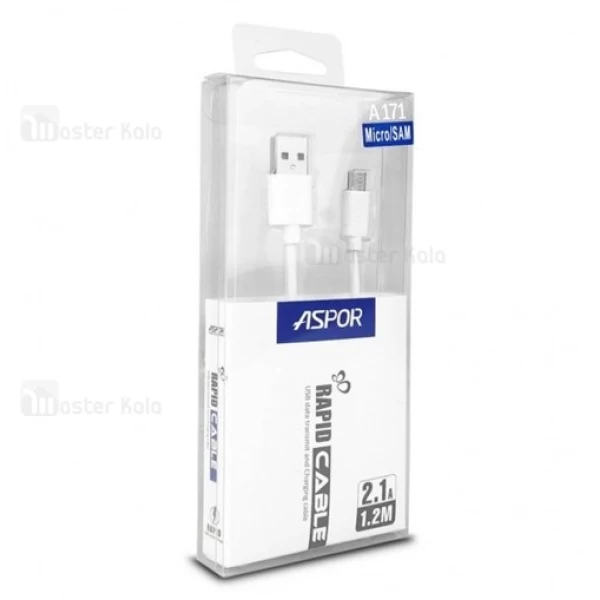 کابل میکرو یو اس بی اسپور Aspor A171 Rapid Cable با توان 2.1 آمپر