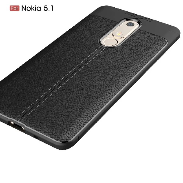 قاب محافظ طرح چرم Nokia 5.1 2018 Auto Focus Jelly Case