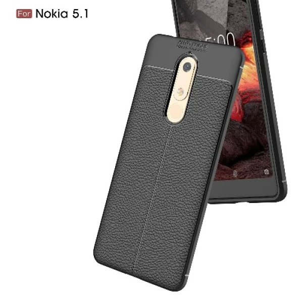 قاب محافظ طرح چرم Nokia 5.1 2018 Auto Focus Jelly Case