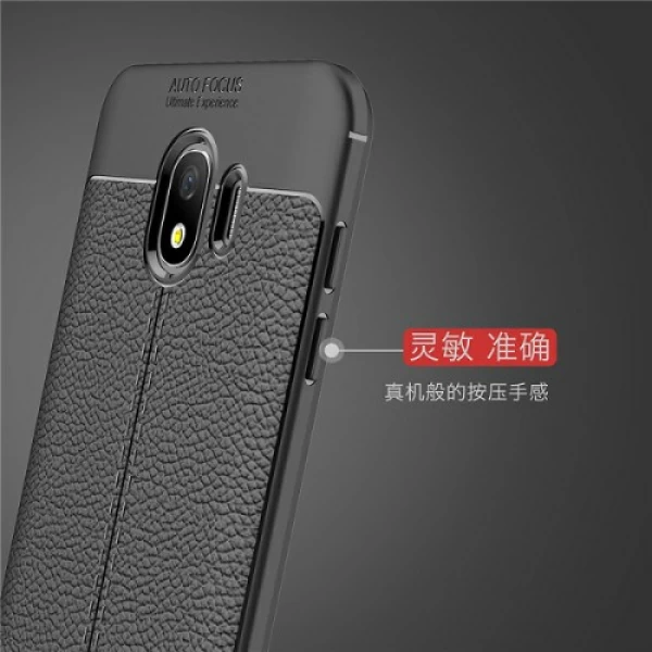 قاب محافظ ژله ای طرح چرم Samsung Galaxy J4 2018 مدل Auto Focus