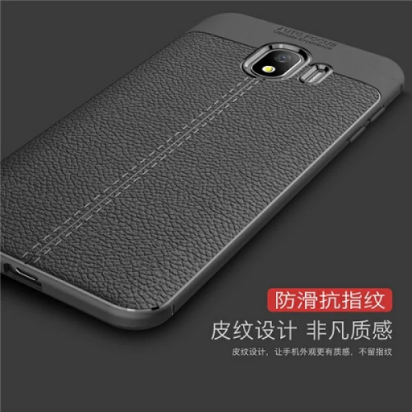 قاب محافظ ژله ای طرح چرم Samsung Galaxy J4 2018 مدل Auto Focus