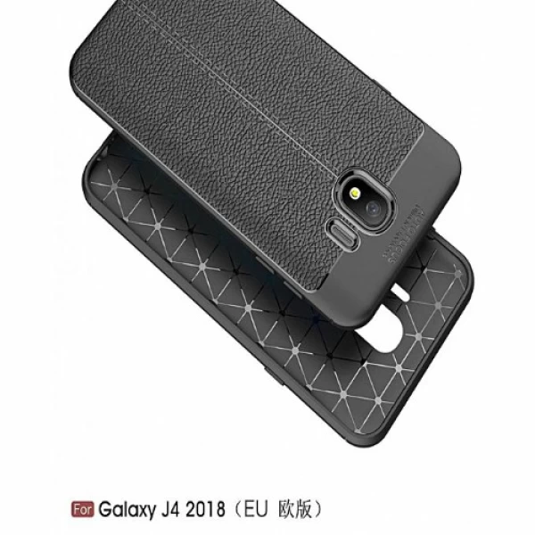قاب محافظ ژله ای طرح چرم Samsung Galaxy J4 2018 مدل Auto Focus