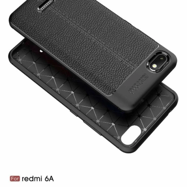 قاب محافظ ژله ای طرح چرم Xiaomi Redmi 6a مدل Auto Focus