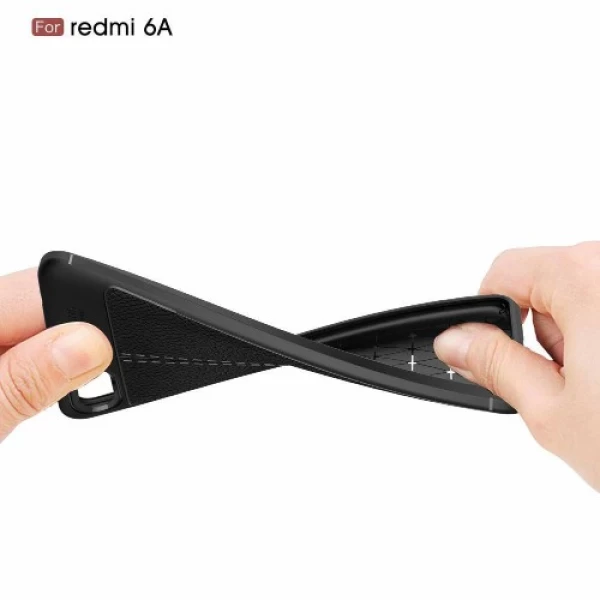 قاب محافظ ژله ای طرح چرم Xiaomi Redmi 6a مدل Auto Focus