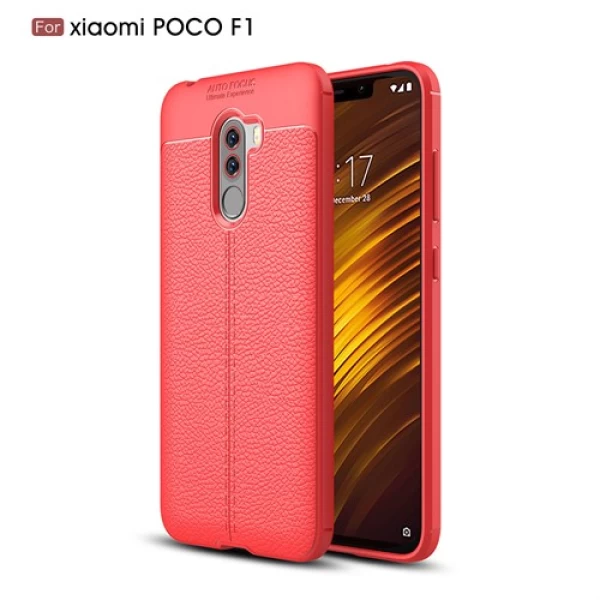 قاب محافظ ژله ای طرح چرم Xiaomi Pocophone F1 / Poco F1 مدل Auto Focus