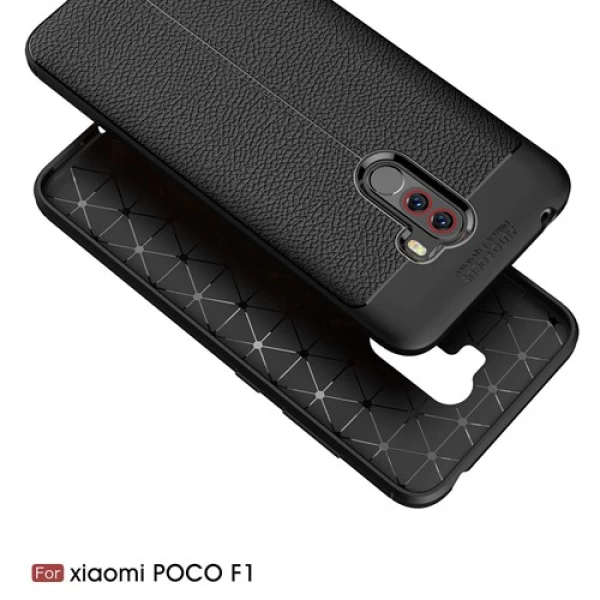 قاب محافظ ژله ای طرح چرم Xiaomi Pocophone F1 / Poco F1 مدل Auto Focus