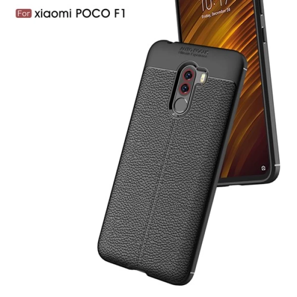 قاب محافظ ژله ای طرح چرم Xiaomi Pocophone F1 / Poco F1 مدل Auto Focus