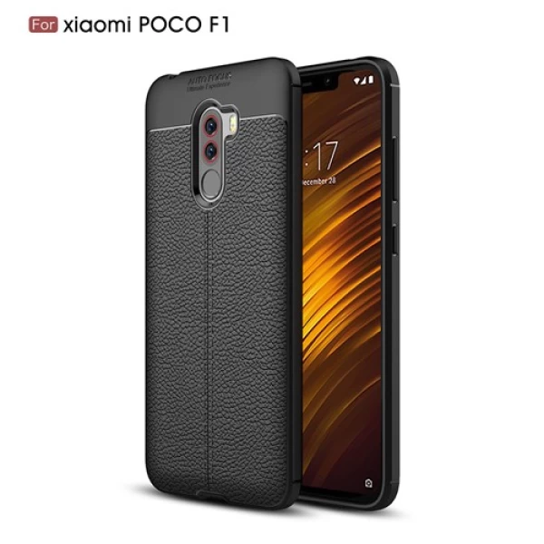 قاب محافظ ژله ای طرح چرم Xiaomi Pocophone F1 / Poco F1 مدل Auto Focus