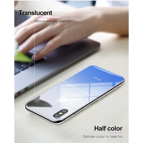 محافظ شیشه ای رنگی پشت گوشی Baseus Coloring مناسب Apple iPhone X/Xs
