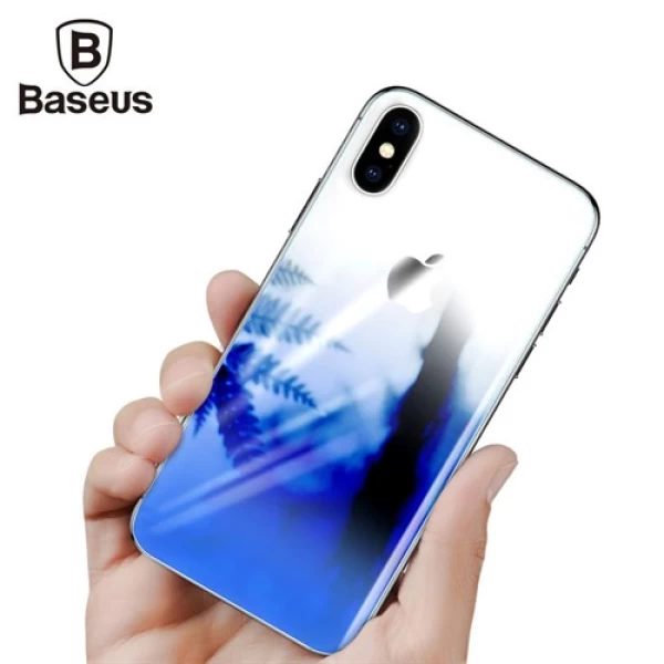 محافظ شیشه ای رنگی پشت گوشی Baseus Coloring مناسب Apple iPhone X/Xs