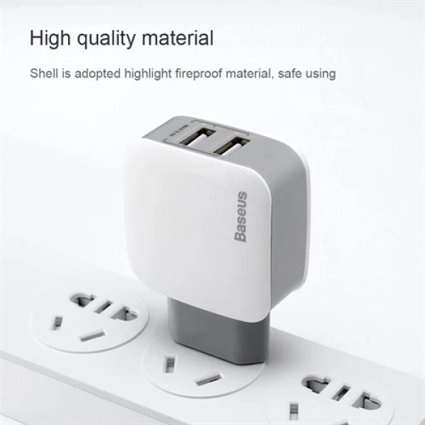 آداپتور شارژر دو پورت 2.4 آمپر بیسوس Baseus Letour Dual U Charger