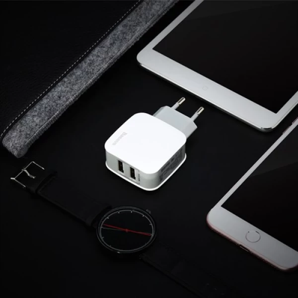 آداپتور شارژر دو پورت 2.4 آمپر بیسوس Baseus Letour Dual U Charger