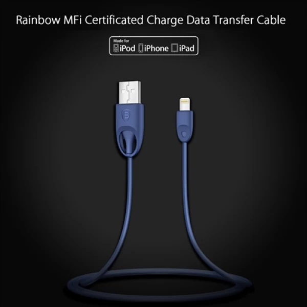 کابل شارژ 2.4 آمپر لایتنینگ بیسوس Baseus Rainbow Apple MFi Certification