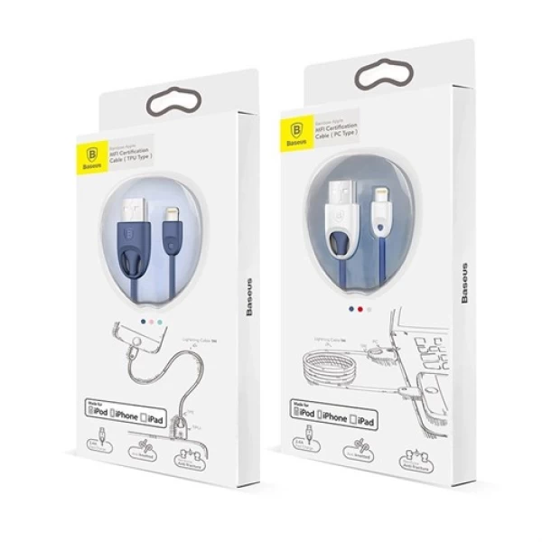 کابل شارژ 2.4 آمپر لایتنینگ بیسوس Baseus Rainbow Apple MFi Certification