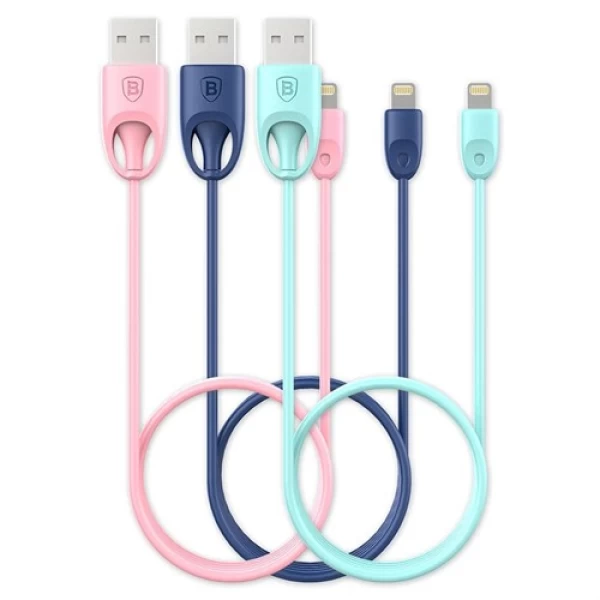 کابل شارژ 2.4 آمپر لایتنینگ بیسوس Baseus Rainbow Apple MFi Certification
