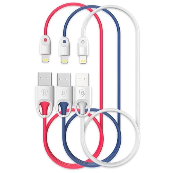 کابل شارژ 2.4 آمپر لایتنینگ بیسوس Baseus Rainbow Apple MFi Certification