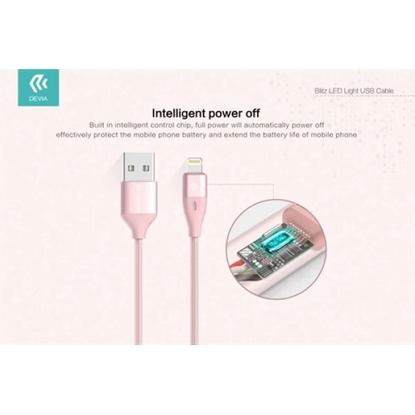 کابل لایتنینگ Devia Blitz Led Lightning USB Cable