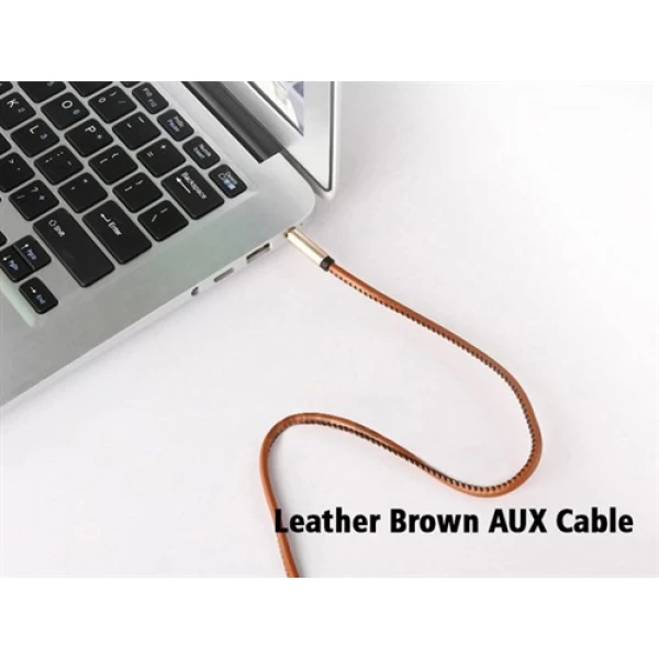 کابل انتقال صدا ارلدوم Earldom ET-AUX20 Leather Brown Audio Cable